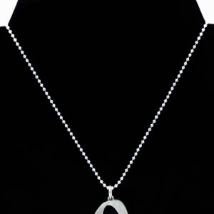 Cropped image of a silver necklace