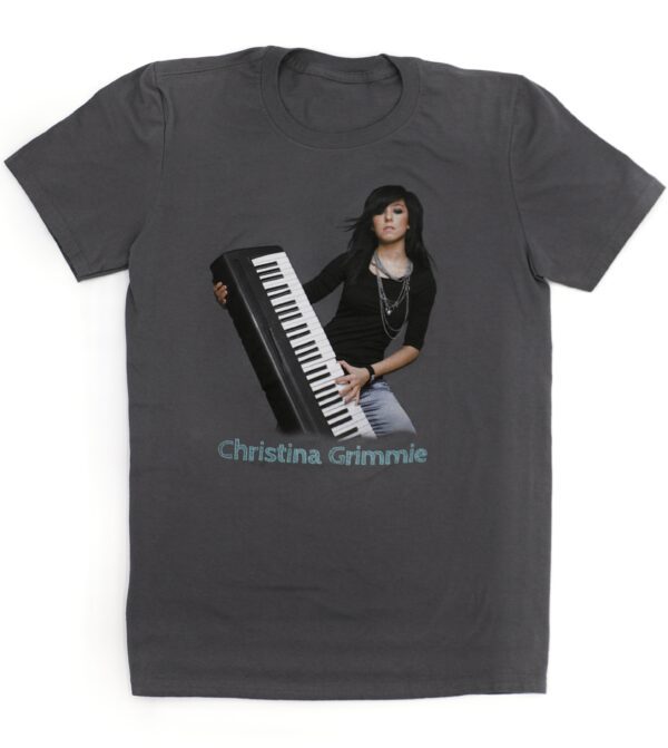 A gray Christina Grimmie T-shirt