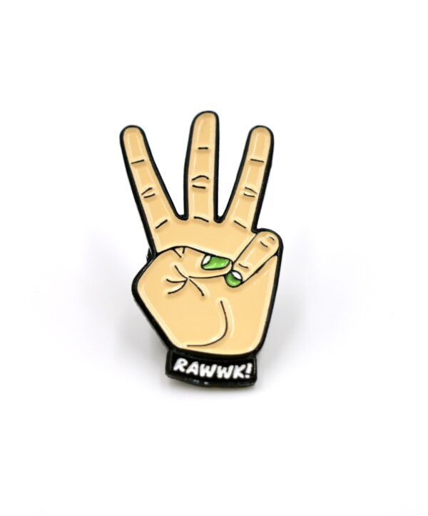 Rawwk Fingers enamel pin